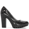 Maciejka Leather Pumps on Block Heel and Platform Black 02629-43-00-1