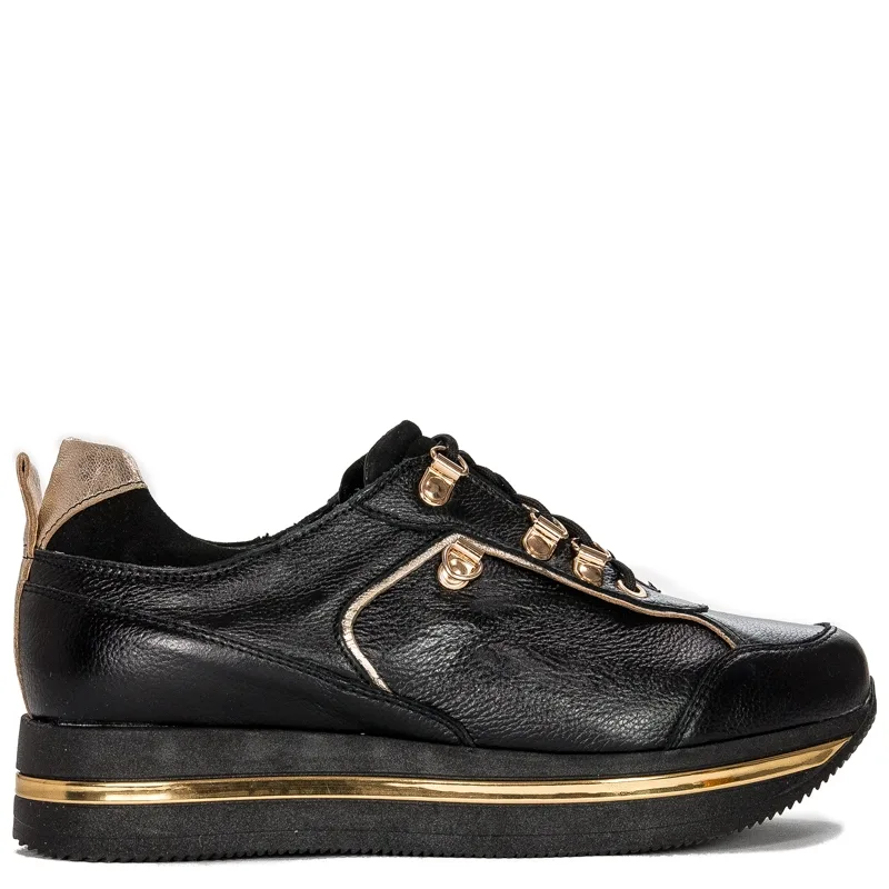 Inofio women's leather black shoes