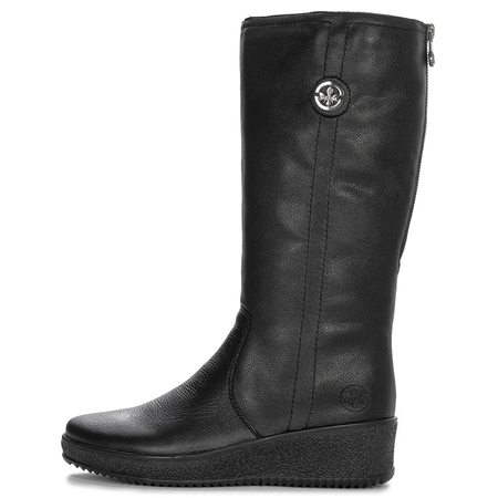 Rieker Women's Comfort Wedge Knee-High Boots Black Y4470-01