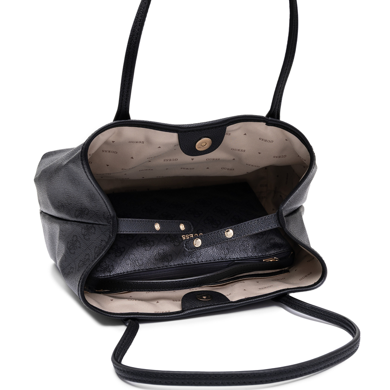 Guess Victtoria Women's Shopper Bag 2-In-1 Debossed Black HWESG951428-BLK