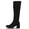 Filippo Knee-High Boots Elastic Fit Block Heel Black DKZ93225BK