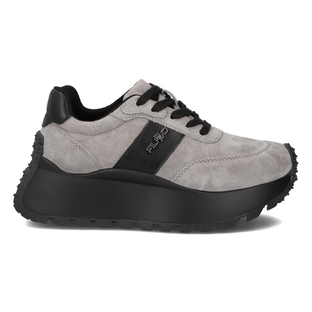 Filippo Women's Leather Sneakers, Grey