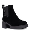 Artiker Suede Platform Ankle Boots Block Heel Black 57C0158