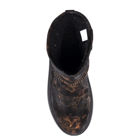 Maciejka Leather Platform Ankle Boots Gold-Black 06257-25/00-4