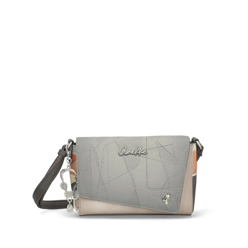 Anekke Crossbody Bag Asymmetric Flap Geometric Stitching Multicolor 42813-557