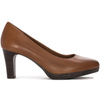 Tamaris Leather Classic Block-Heel Pumps Brown 1-22410-41-305
