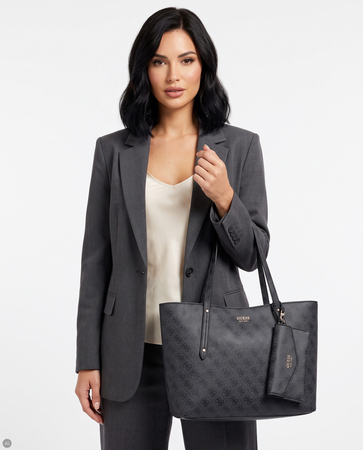 Guess Abey Classic Women's Tote Bag A4 With Pouch Black HWLG9648240-BLACK