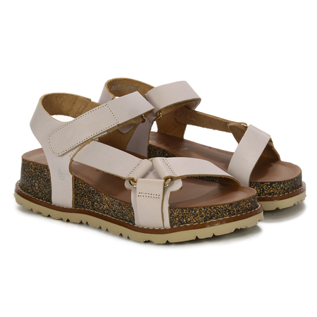 Yokono Villa Sandały Na Platformie Skórzane Różowe VILLA OCA-250
