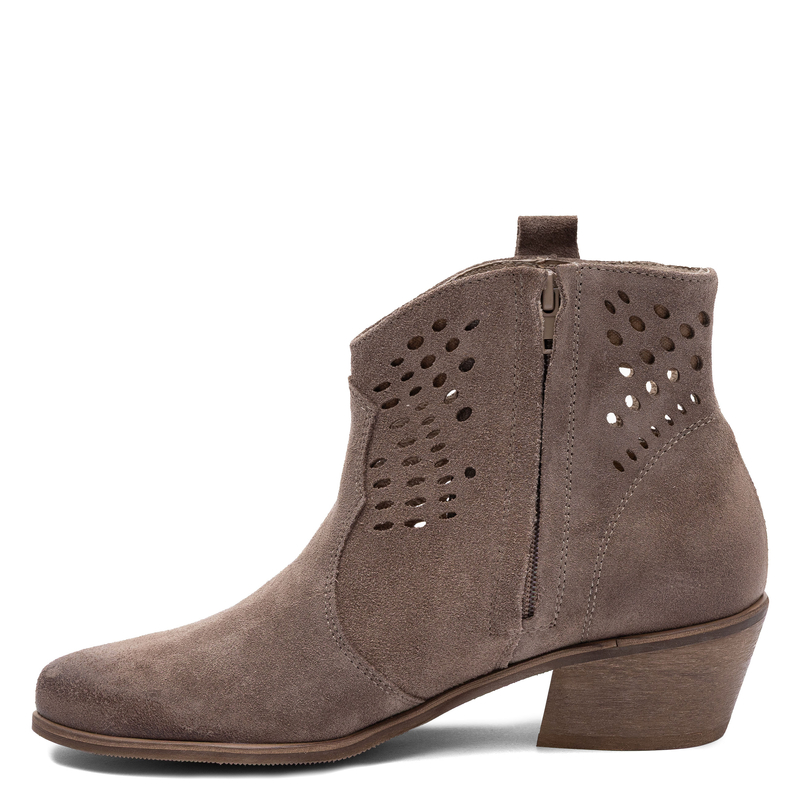 Maciejka Leather Ankle Boots Openwork Suede Brown 1525-ALMOND-WEL