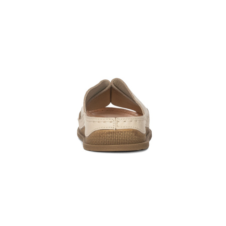 Maciejka Beige + Gold Women's Slides
