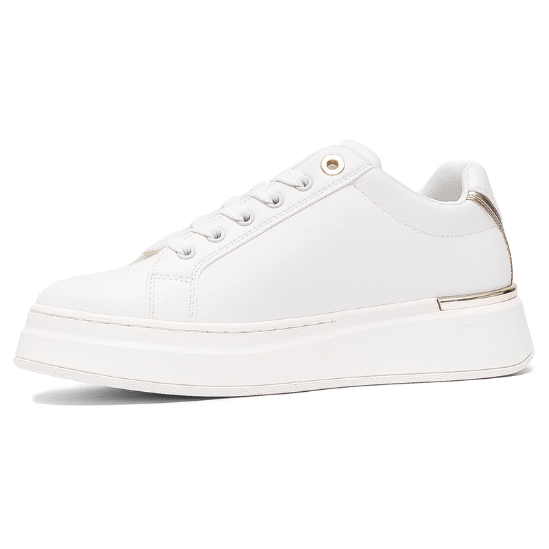 Tommy Hilfiger Platform Sneakers Gold Accents Low-Top Off White T3A9-33985-1355530