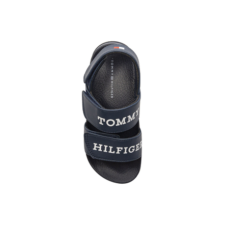 Tommy Hilfiger Sandały dziecięce chłopięce na rzepy Blue granatowe