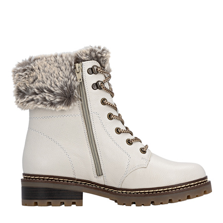 Remonte Trzewiki Damskie Ocieplane White