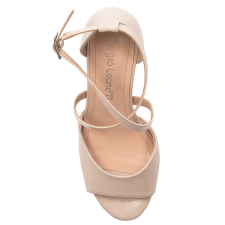 Sergio Leone Women's Sandals On A High Heel Beige