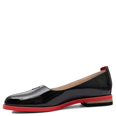 Maciejka Leather Patent Ballerinas With Red Sole Black K7463-01/00-1