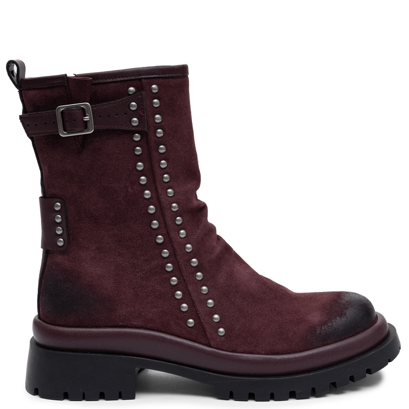 Maciejka Women's Natural Leather Ankle Boots Elegant Burgundy Winter Style K7727-23/00-7