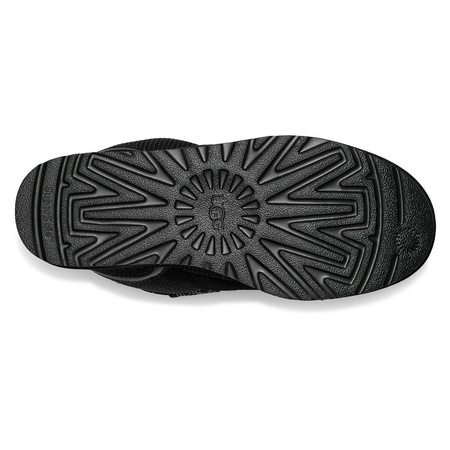 UGG Skórzano-Tekstylne Ocieplane Sneakersy Damskie Na Platformie Czarne W Lowmel Black 1144032 