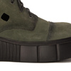 Maciejka Women's boots leather suede openwork green