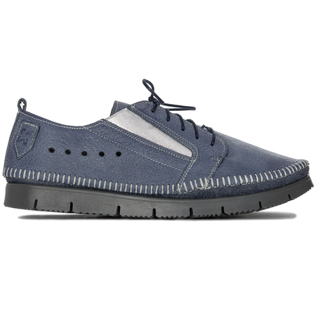 Maciejka 5874-17/00-1 Navy Blue Leather Low Shoes