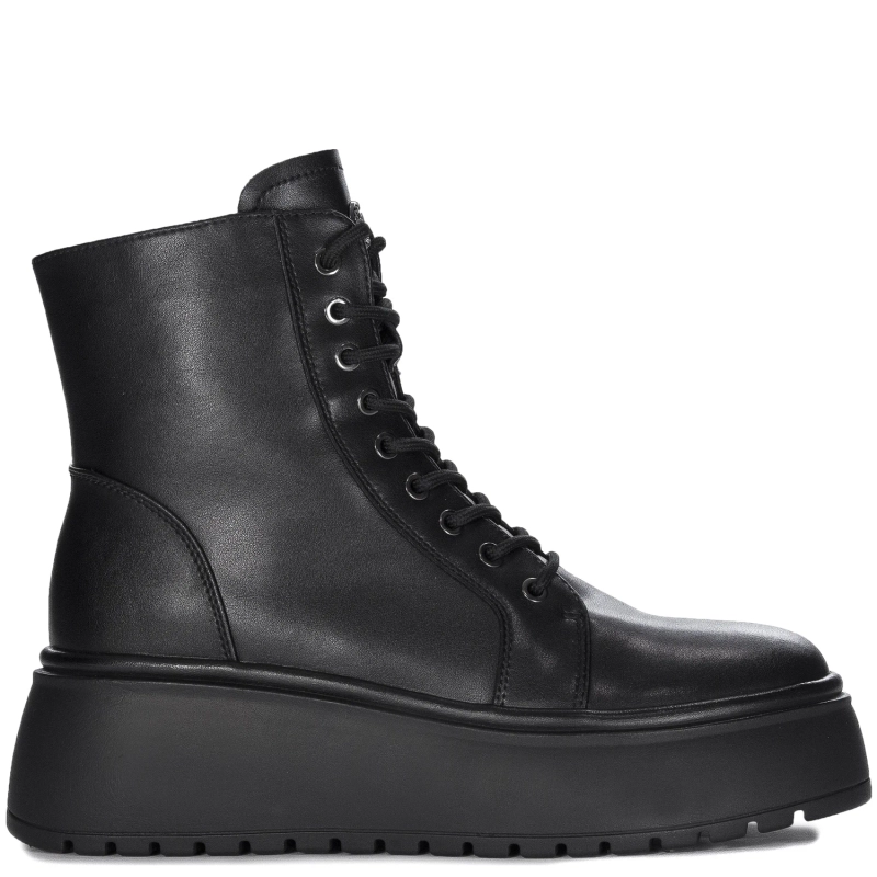 T.Sokolski Leather Women's Black Platform Boots