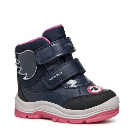 GEOX Children's' insulated Velcro boots Navy Fuchsia