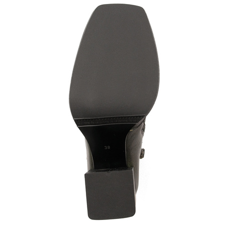 Maciejka Ocieplane Botki Na Słupku Zielony 05667-09/00-8