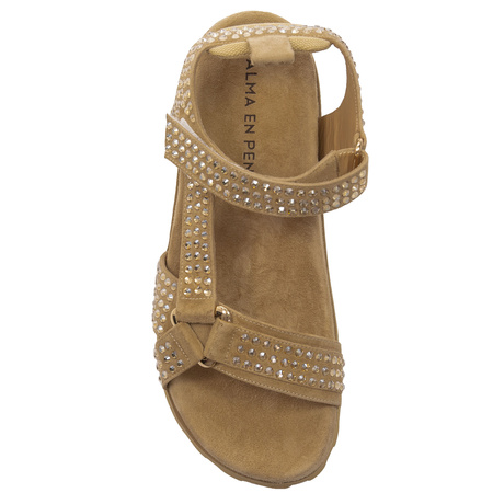 Alma En Pena Sandały damskie Suede Sand 
