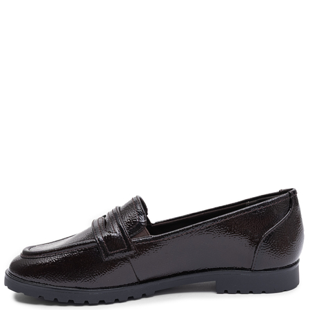 Tamaris Elegant Patent Leather Slip-On Loafers Brown 1-24239-42-332