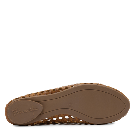 Maciejka Women’s Leather Perforated Flats Breathable Loafers Almond Toe Brown 07307-29/00-0