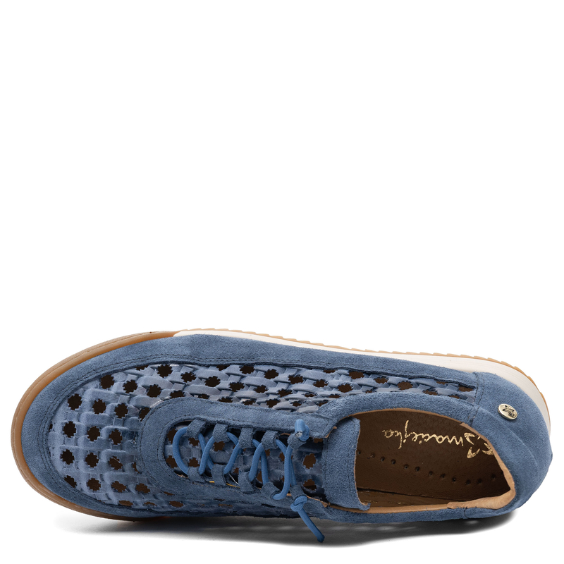 Maciejka Leather Openwork Sneakers Navy Blue 07323-17/00-1