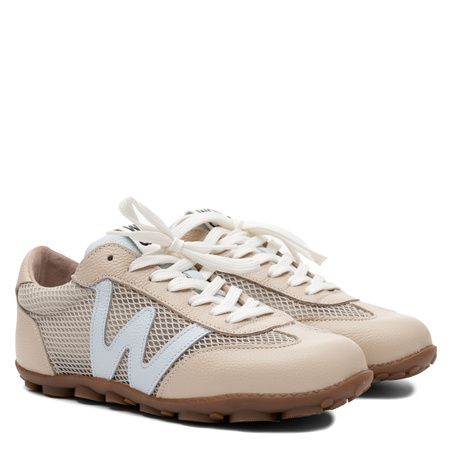 Wonders Leather Breathable Women’s Sneakers With Flat Sole Beige AP-2101-BEIG-AURA