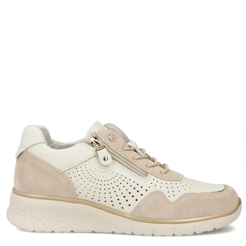 Filippo Comfortable Leather Platform Sneakers Beige DP7605-26-BE