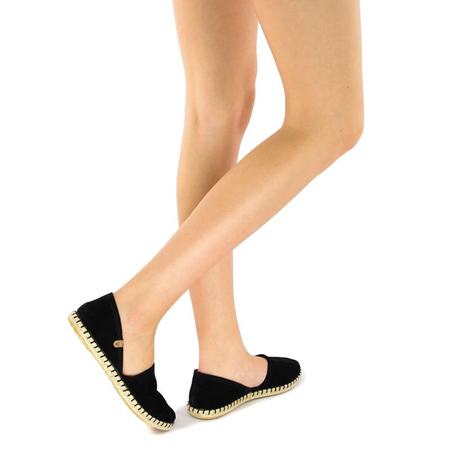 Verbenas Carmen Black Suede Leather Espadrilles CARMEN-SER-NEG