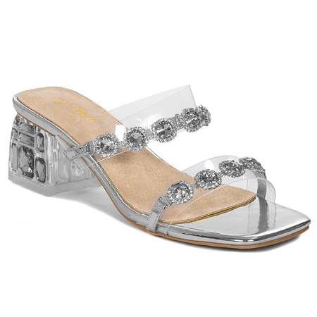 S.Barski Women's Silver slippers