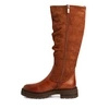 Marco Tozzi Leather Knee-High Boots with Warm Lining, 4.5 cm Block Heel, Cognac Brown 2-25690-45-392
