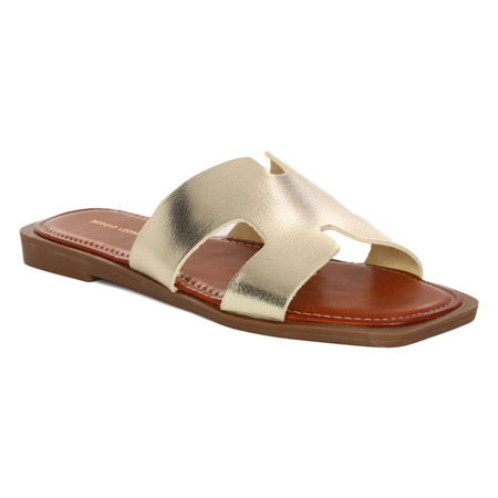 Sergio Leone Women's gold flip-flops