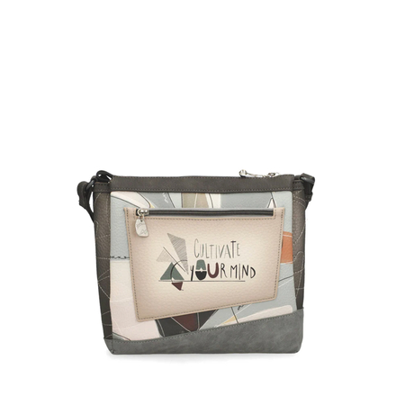Anekke Crossbody Bag Illustrative Print Shoulder Strap Triple Compartment Multicolour 42803-039