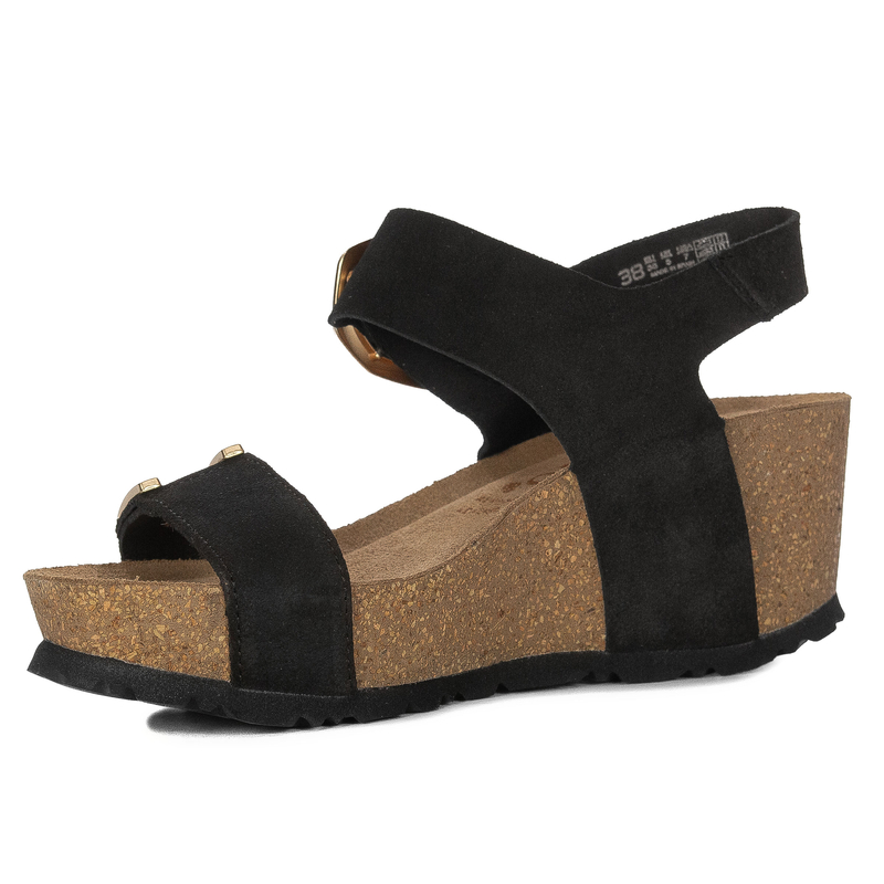 Yokono Women's Anchor Sandals Leather Black