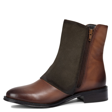 Maciejka Asymmetric Suede-Leather Ankle Boots Brown H7172-29/00-7