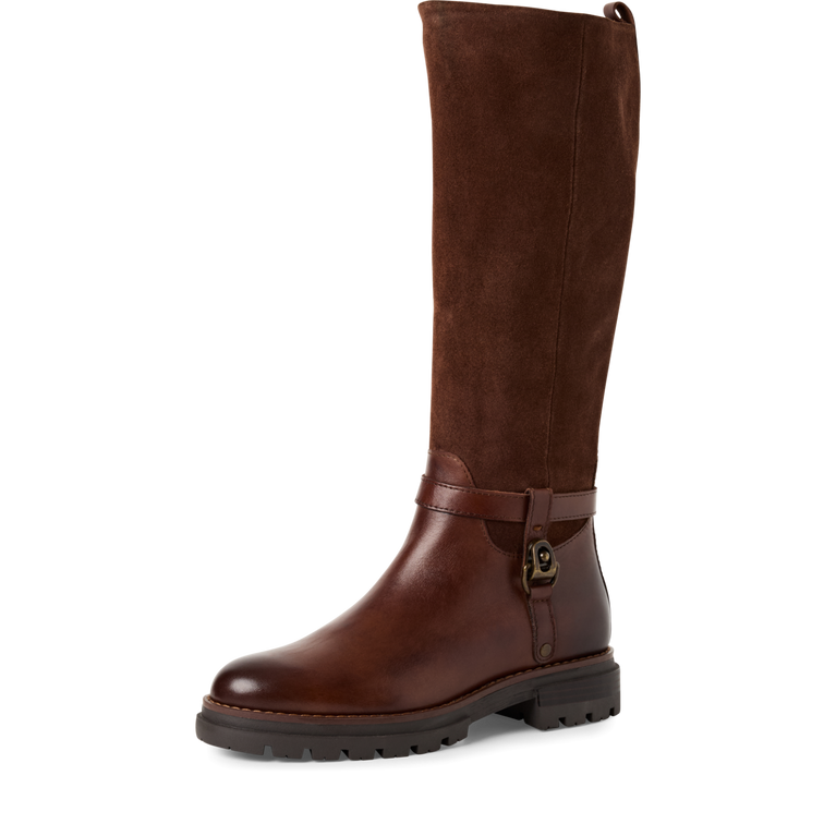 Marco Tozzi Women’s Leather Knee-High Boots Warm Lined Chestnut Brown 2-25603-43-375