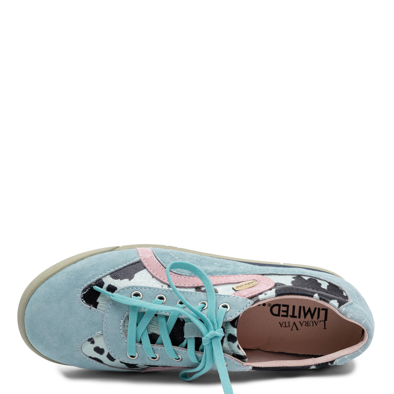 Laura Vita Tivanao Skórzane Sneakersy Zamszowe Wielokolorowe TIVANAO-01-CIEL