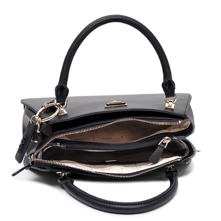 Guess Klasyczna Torebka Kuferek Do Ręki I Na Ramię Elegancka Czarna HWZG9672070-BLACK