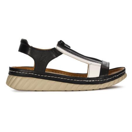 Maciejka Women's Leather Black and White Sandals