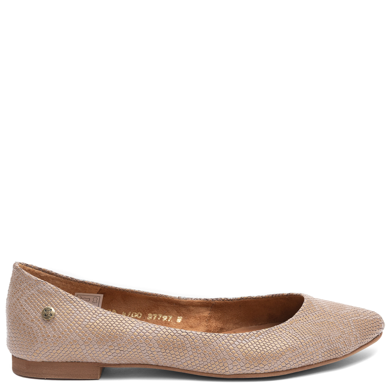 Maciejka Leather Ballet Flats Snake Print Gold 4100W-17/00-8