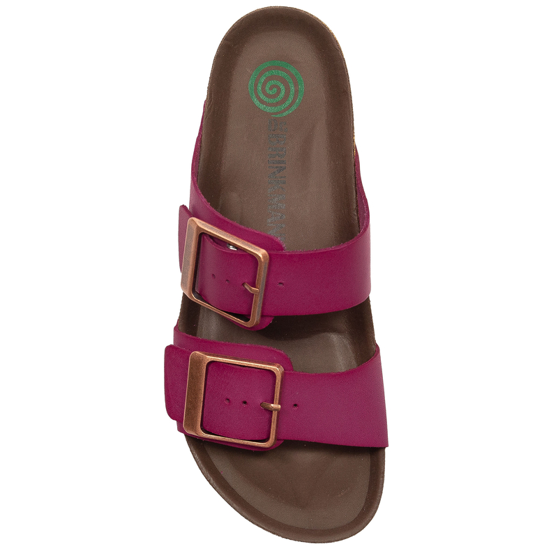 Dr. Brinkmann Skórzane Klapki Profilowane Różowe 700686-43