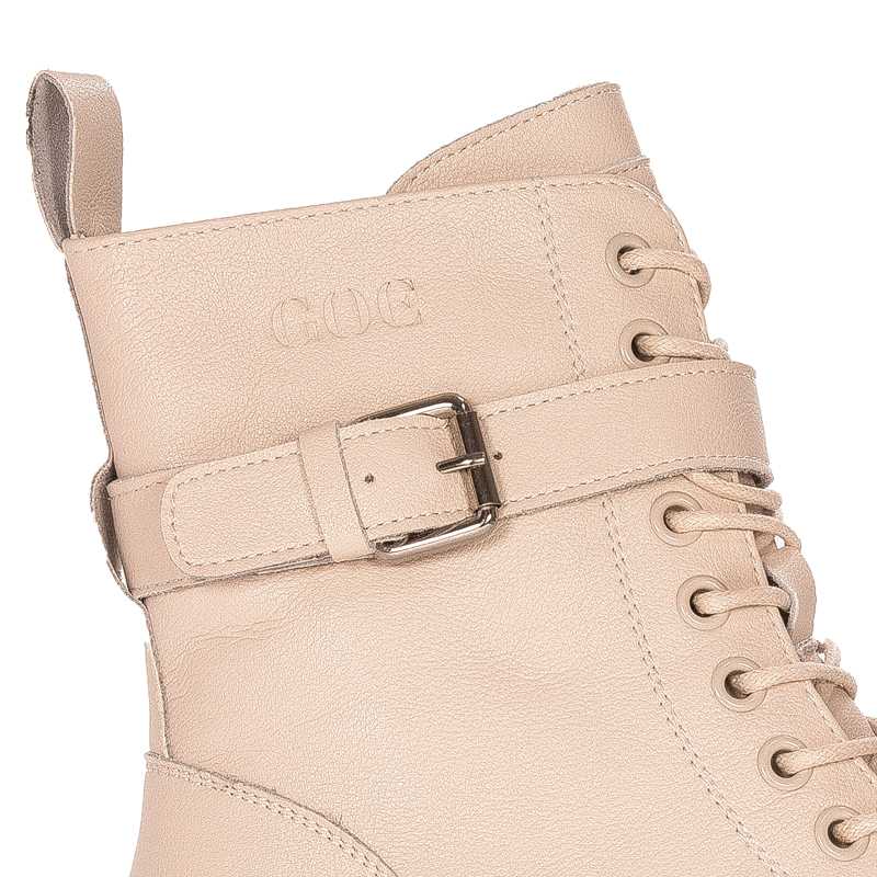 GOE Women's warm leather beige boots