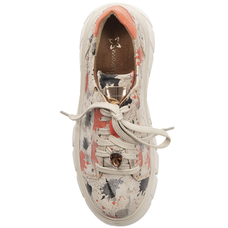 Maciejka leather women’s platform sneakers artistic print multicolor 06891-18/00-8