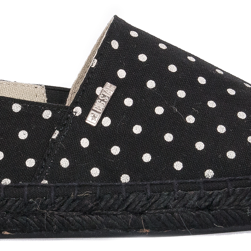 Big Star Espadryle damskie w kropki Black Czarne