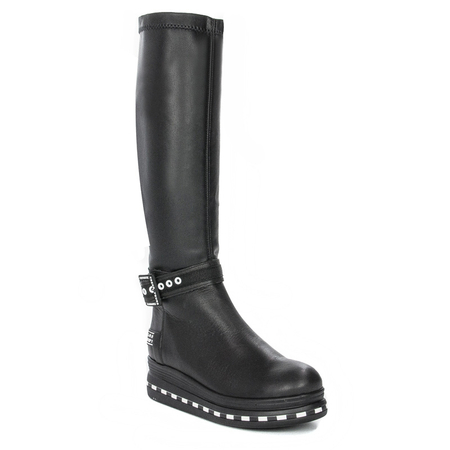 Maciejka Women's Knee-High Boots Natural Leather Black 05293-01/00-7