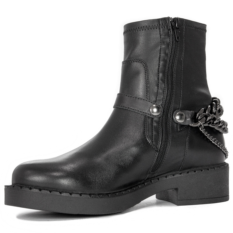 Botki damskie Venezia Forme 14124L Nappa Nero skórzane Czarne